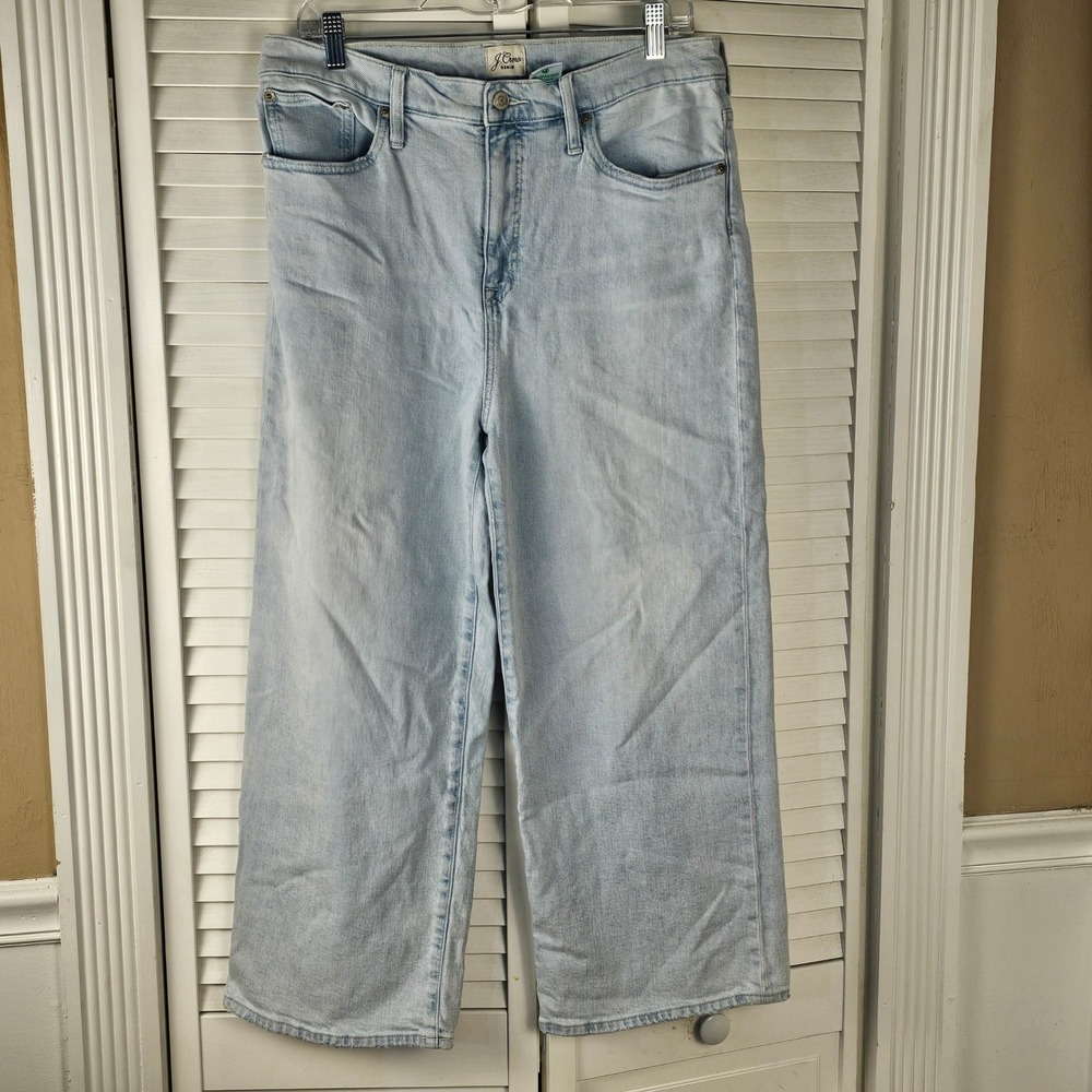 J Crew Womens Misty Surf Wash Slim Wide Leg Jeans 31